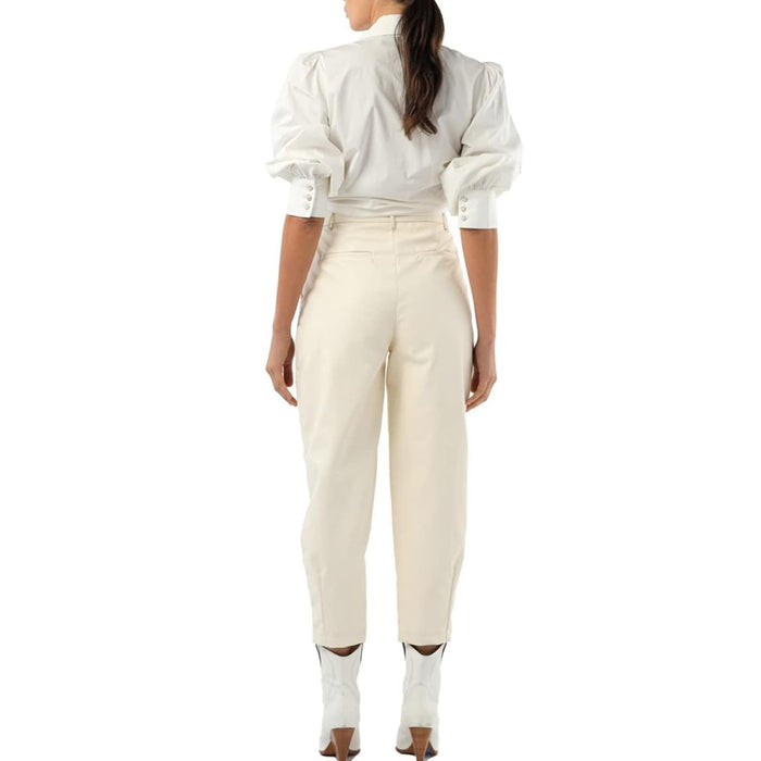 Seta White / Large Seta Apparel Women's Leather Baggy Pants Sz L * wom1100