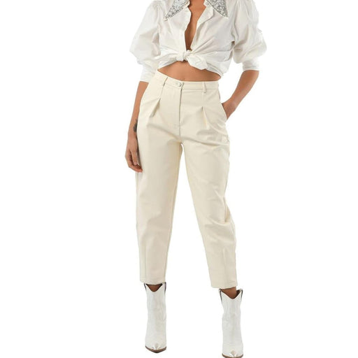 Seta White / Large Seta Apparel Women's Leather Baggy Pants Sz L * wom1100