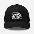 Missouri trucker cap with embroidered corduroy state outline