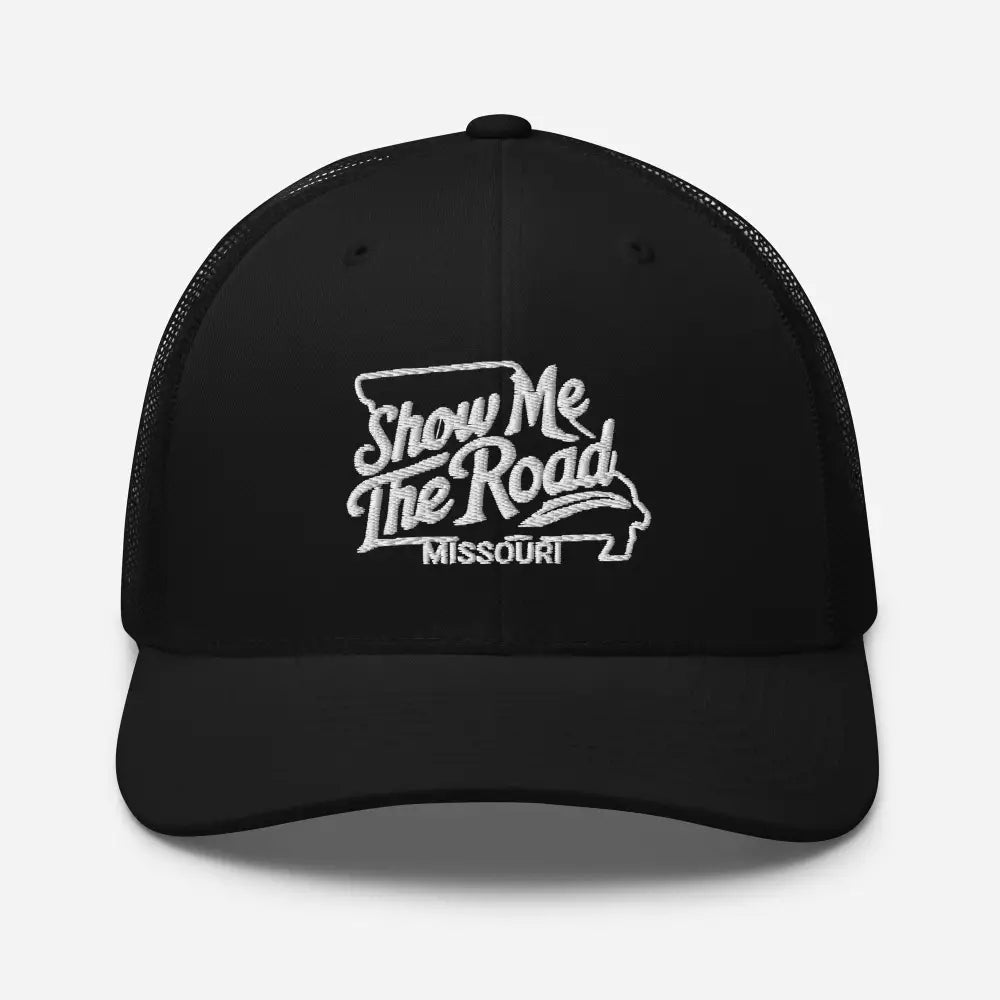Missouri trucker cap with embroidered corduroy state outline