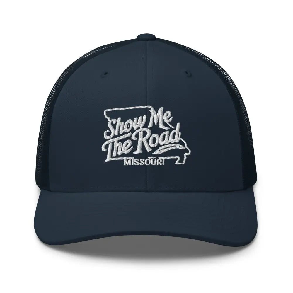 Missouri trucker cap with embroidered corduroy state outline