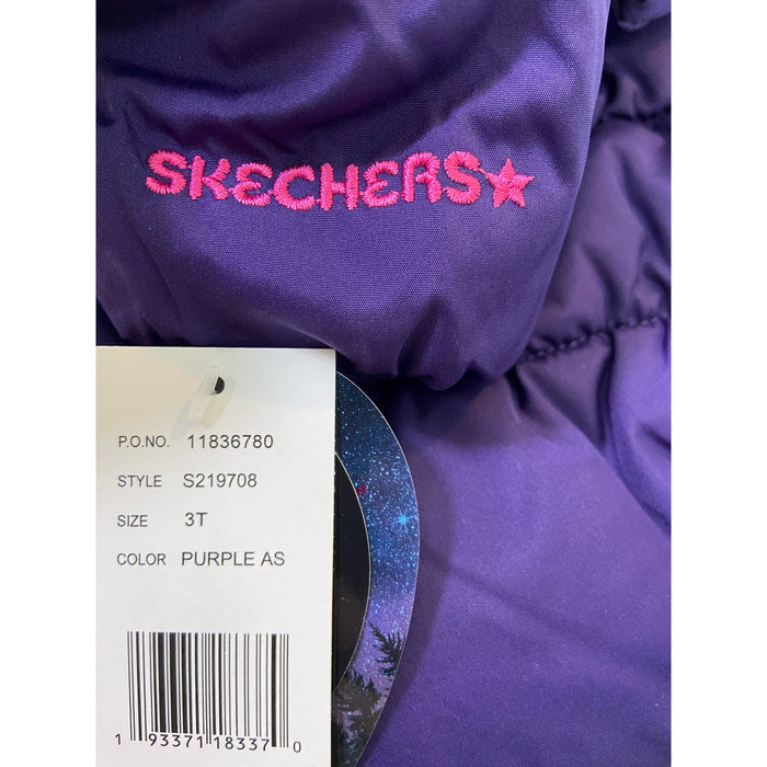 Skechers 3T / Purple Skechers Girls Printed Puffer Jacket with Hood, Size 3T K37 *