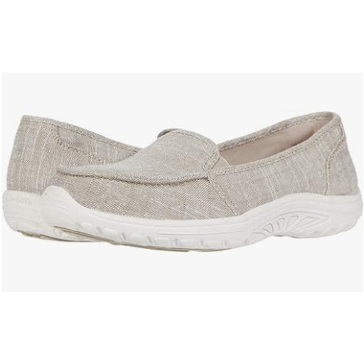 Skechers 9.5 / Taupe / Canvas "Skechers Women's Reggae Fest - Manzanita Loafer Flat, Taupe, Size 9.5 US"