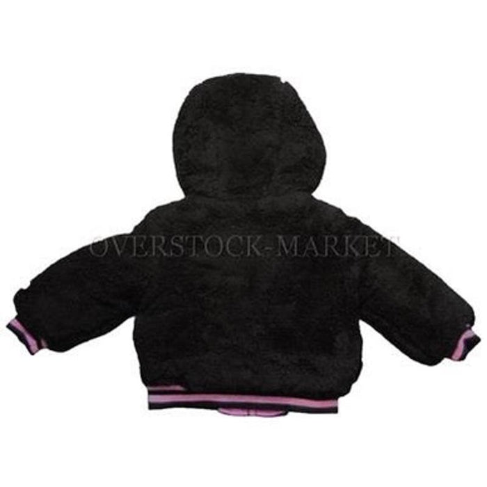 Skechers X Champion Black / 6 Skechers Baby Girls' Reversible Heavy Sherpa Jacket Coat - Size 6X * K307