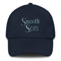 Navy blue Smooth Seas embroidered dad hat in chino cotton twill