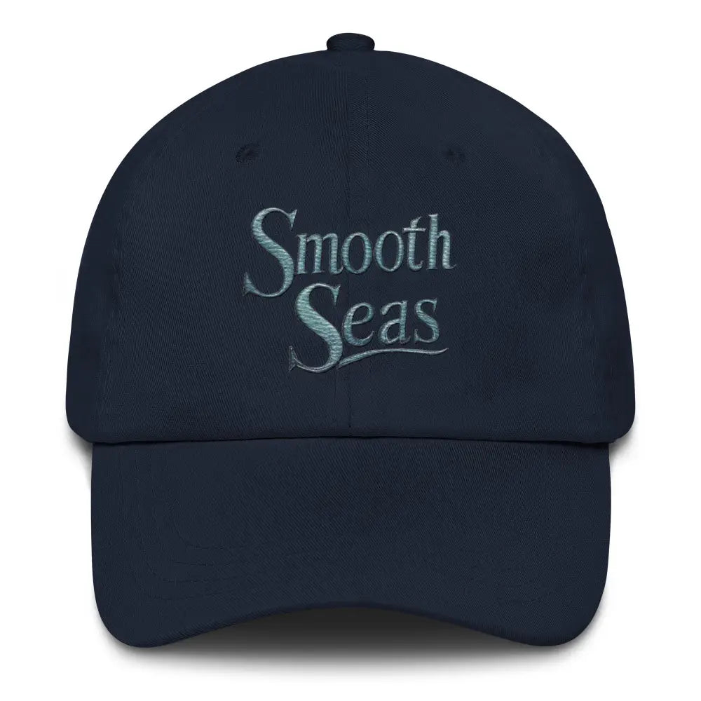 Navy blue Smooth Seas embroidered dad hat in chino cotton twill