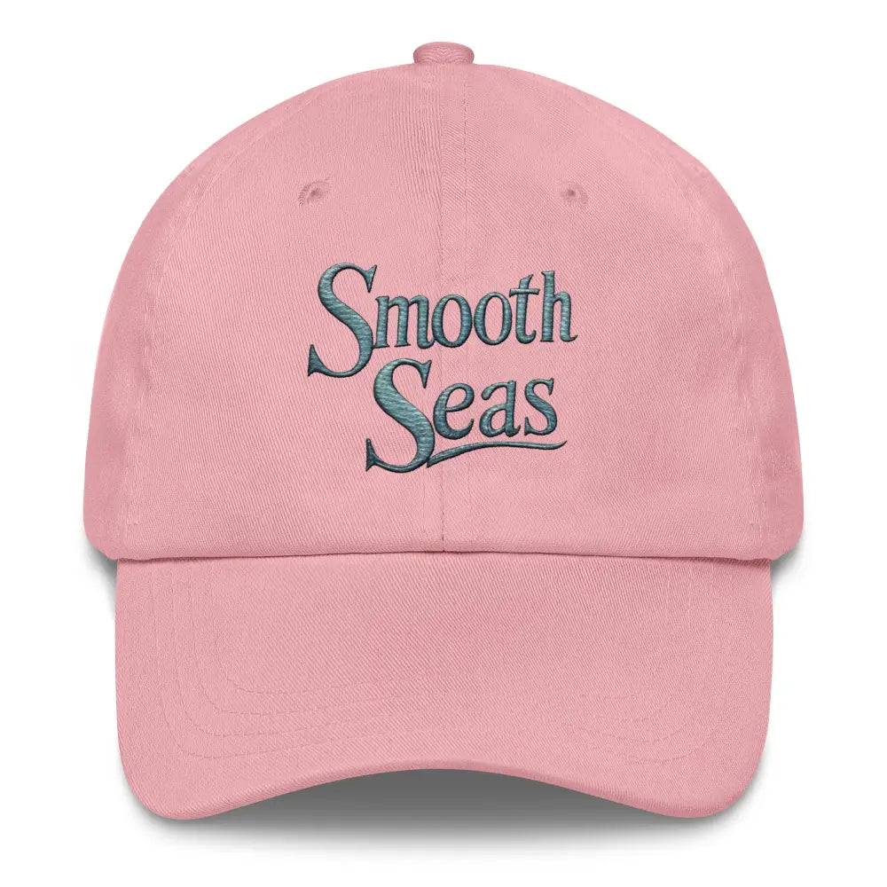 Pink Smooth Seas embroidered dad hat in chino cotton twill