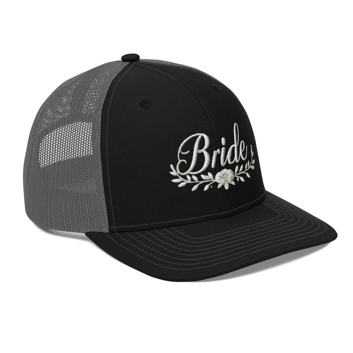 Stylish Bride Trucker Hat: Embroidered, Structured Fit with Snapback Closure Bride Hat for all of Your Special Occassions Great gift