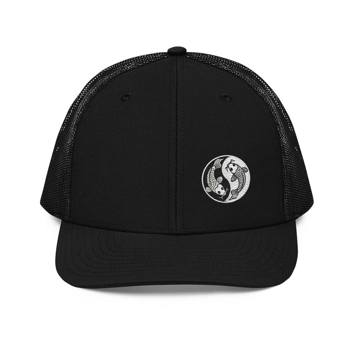 Moon & Ocean Spirit Avatar Embroidered Koi Fish Trucker Hat – Trendy Yin Yang Gift