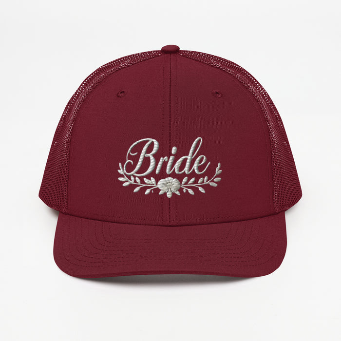 Stylish Bride Trucker Hat: Embroidered, Structured Fit with Snapback Closure Bride Hat for all of Your Special Occassions Great gift