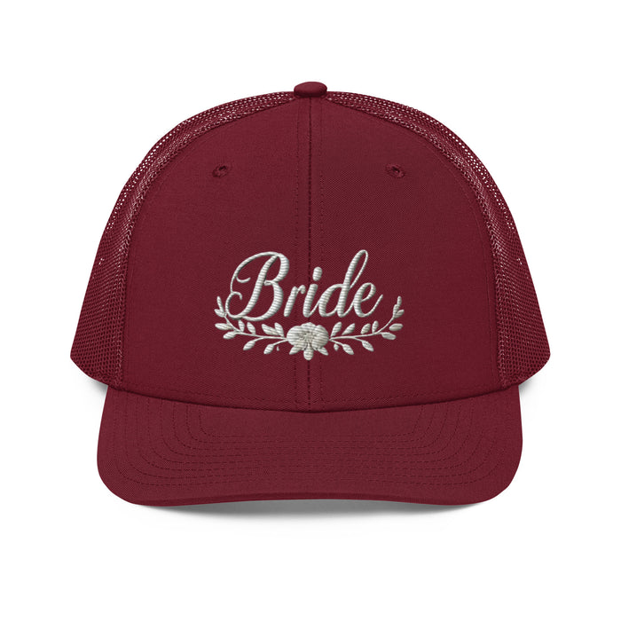 Stylish Bride Trucker Hat: Embroidered, Structured Fit with Snapback Closure Bride Hat for all of Your Special Occassions Great gift