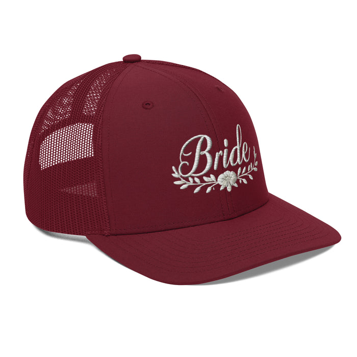 Stylish Bride Trucker Hat: Embroidered, Structured Fit with Snapback Closure Bride Hat for all of Your Special Occassions Great gift