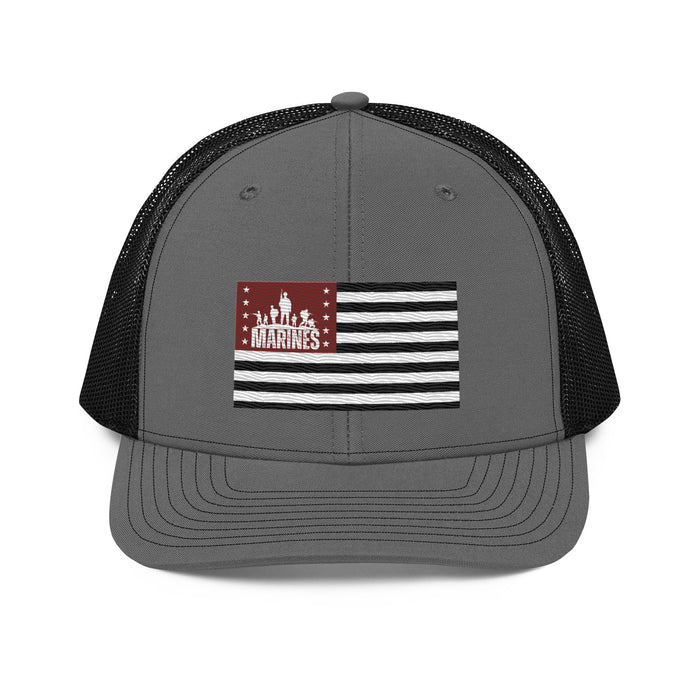 US Marines Military Style  Embroidered Patriotic Hat. Marine Corps -US Flag