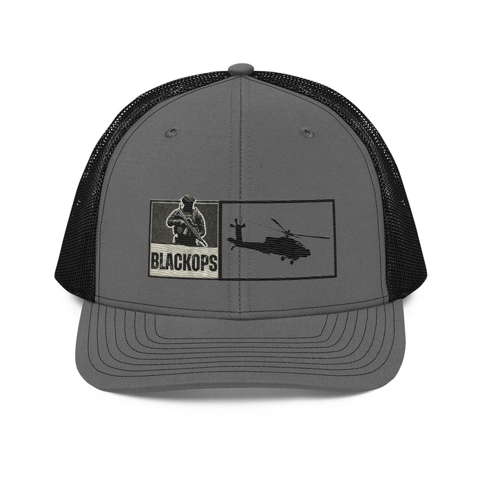 Black Ops Helo Embroidered Tactical Hat- Premium Military Style Cap. Helicopter Tribute