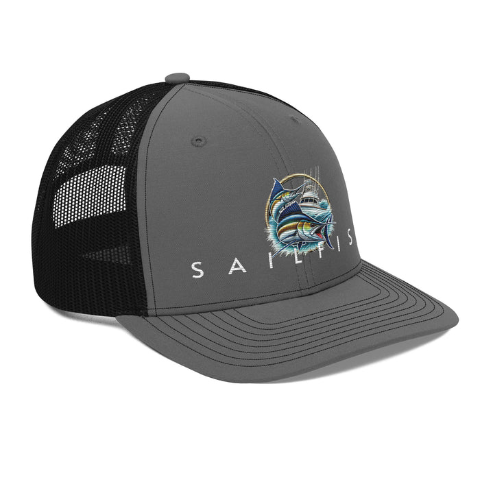 Sailfish Embroidered Offshore  Fishing Hat-Trucker Cap