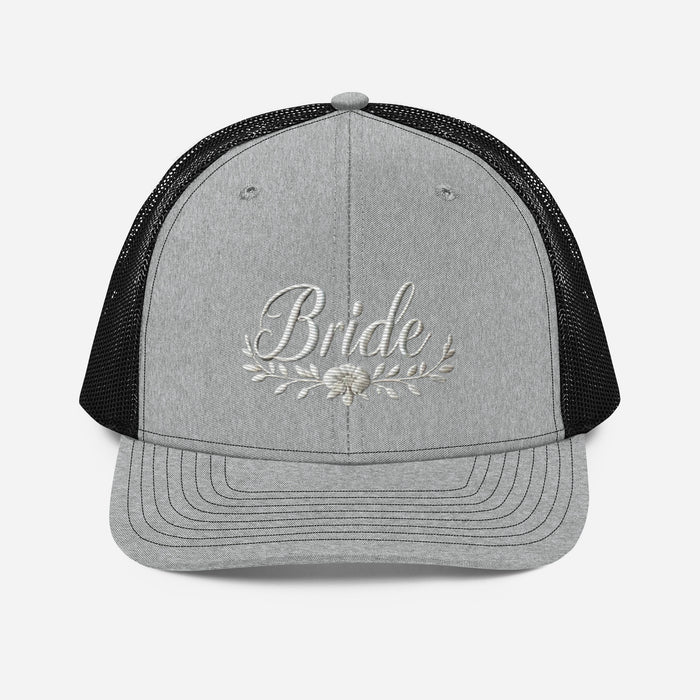 Stylish Bride Trucker Hat: Embroidered, Structured Fit with Snapback Closure Bride Hat for all of Your Special Occassions Great gift