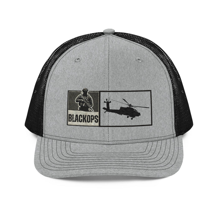 Black Ops Helo Embroidered Tactical Hat- Premium Military Style Cap. Helicopter Tribute