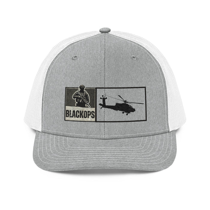 Black Ops Helo Embroidered Tactical Hat- Premium Military Style Cap. Helicopter Tribute