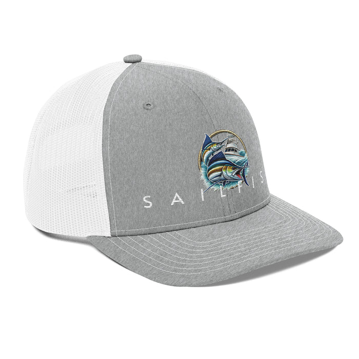 Sailfish Embroidered Offshore  Fishing Hat-Trucker Cap