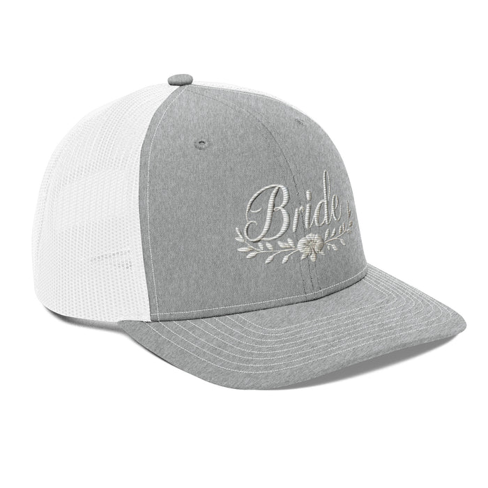 Stylish Bride Trucker Hat: Embroidered, Structured Fit with Snapback Closure Bride Hat for all of Your Special Occassions Great gift