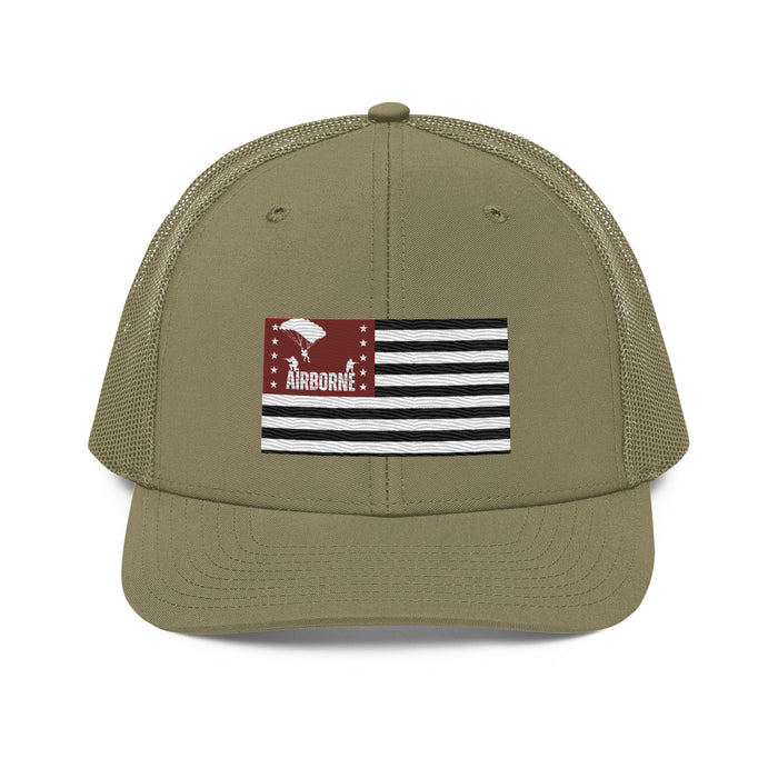 US Army Airborne Military Styled Embroidered Hats, USA Flag, Patriotic Hats