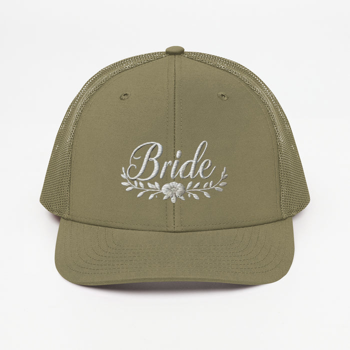 Stylish Bride Trucker Hat: Embroidered, Structured Fit with Snapback Closure Bride Hat for all of Your Special Occassions Great gift