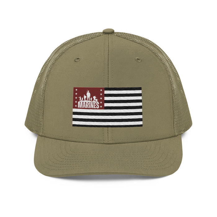 US Marines Military Style  Embroidered Patriotic Hat. Marine Corps -US Flag