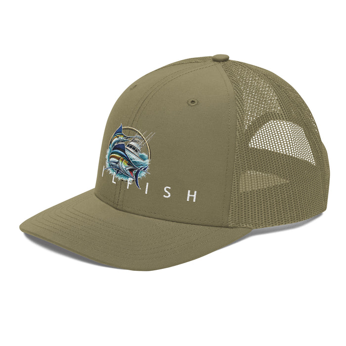 Sailfish Embroidered Offshore  Fishing Hat-Trucker Cap