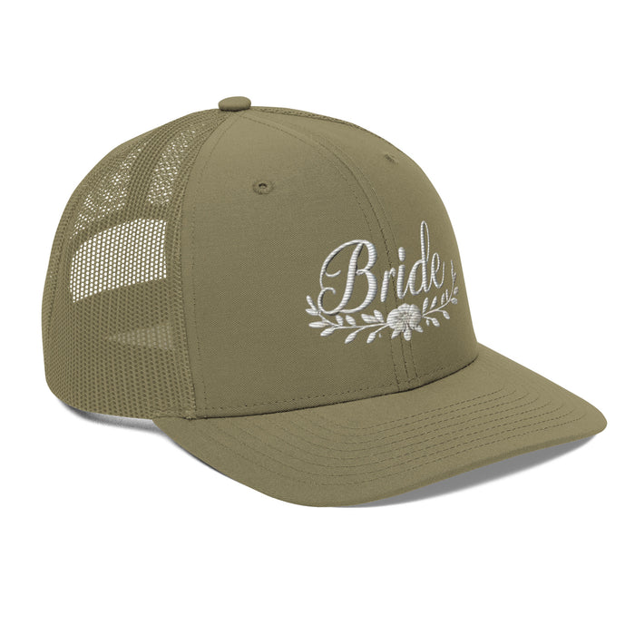 Stylish Bride Trucker Hat: Embroidered, Structured Fit with Snapback Closure Bride Hat for all of Your Special Occassions Great gift