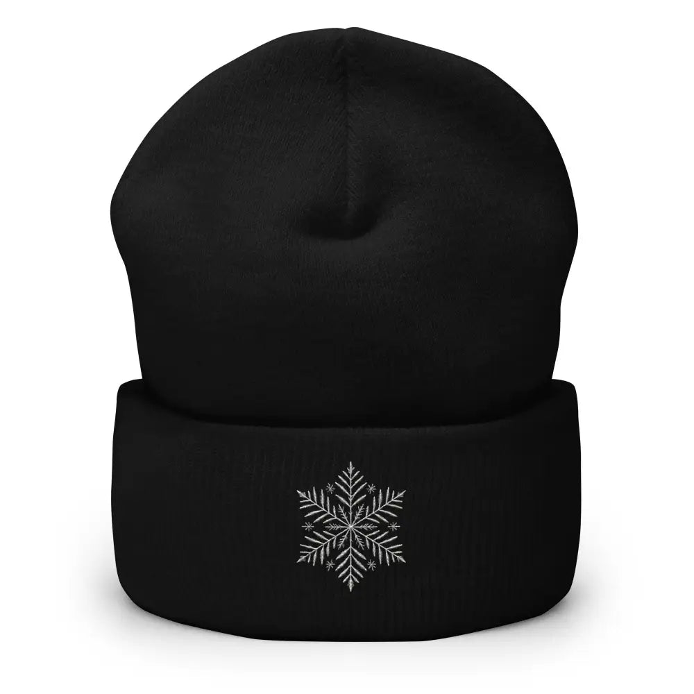 Black trini skies snowflake embroidered turbo acrylic beanie