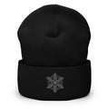 Black trini skies snowflake embroidered turbo acrylic beanie
