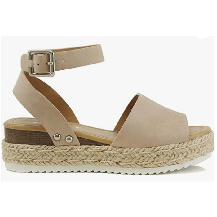 SODA 2 Kids / Mauve "Soda Little Kids/Girls Topic-IIS Espadrille Flatform Wedge Open Toe Sandal"