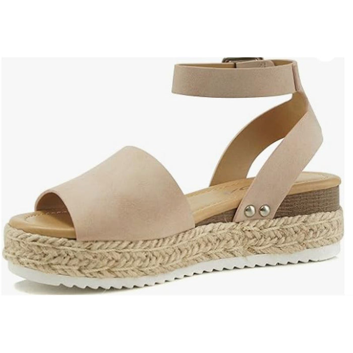 SODA 2 Kids / Mauve "Soda Little Kids/Girls Topic-IIS Espadrille Flatform Wedge Open Toe Sandal"