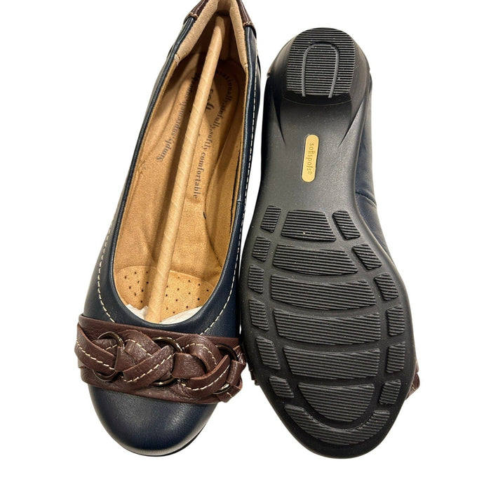 Softspots Shoes Softspots Posie Women's Blue Leather Flats Size 7W Cushioned Casual