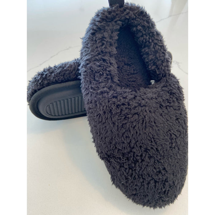 Sonoma Medium / Black "Sonoma Black Fuzzy Slippers - Comfort Cushion - Women's Size Medium (7-8)"