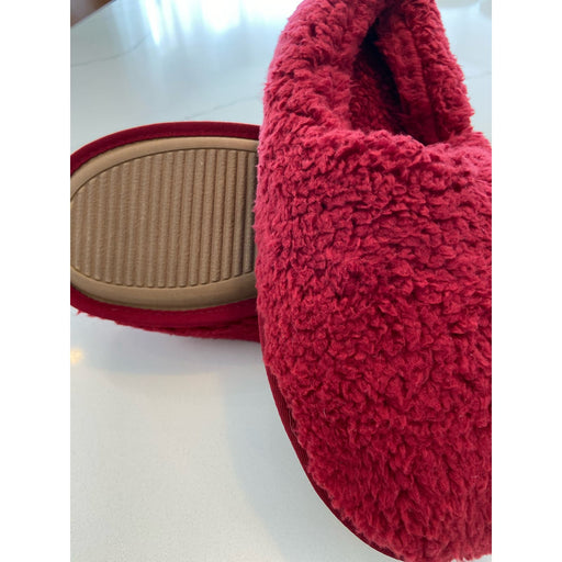 Sonoma Medium / Red "Sonoma Red Fuzzy Slippers - Comfort Cushion, Size Medium (7-8)"