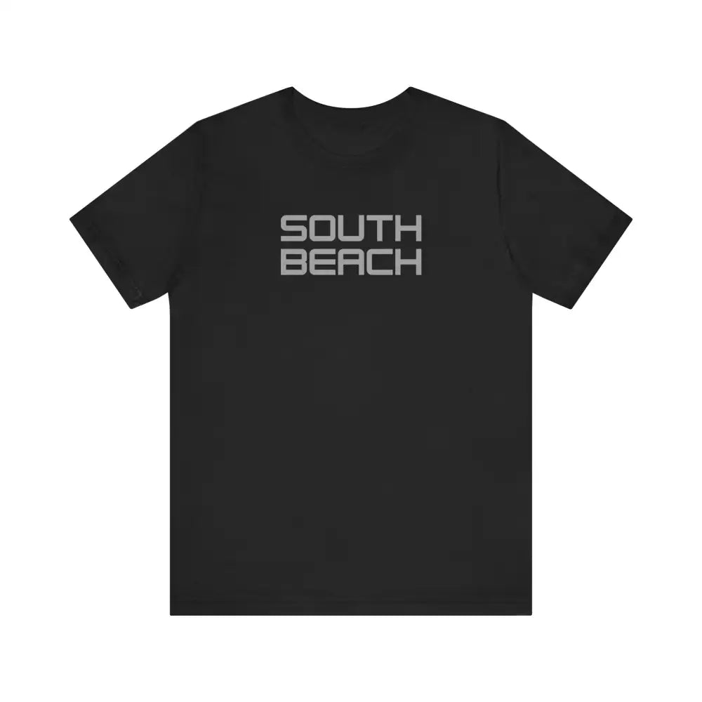 South Beach Serenity black unisex tee with gray SO