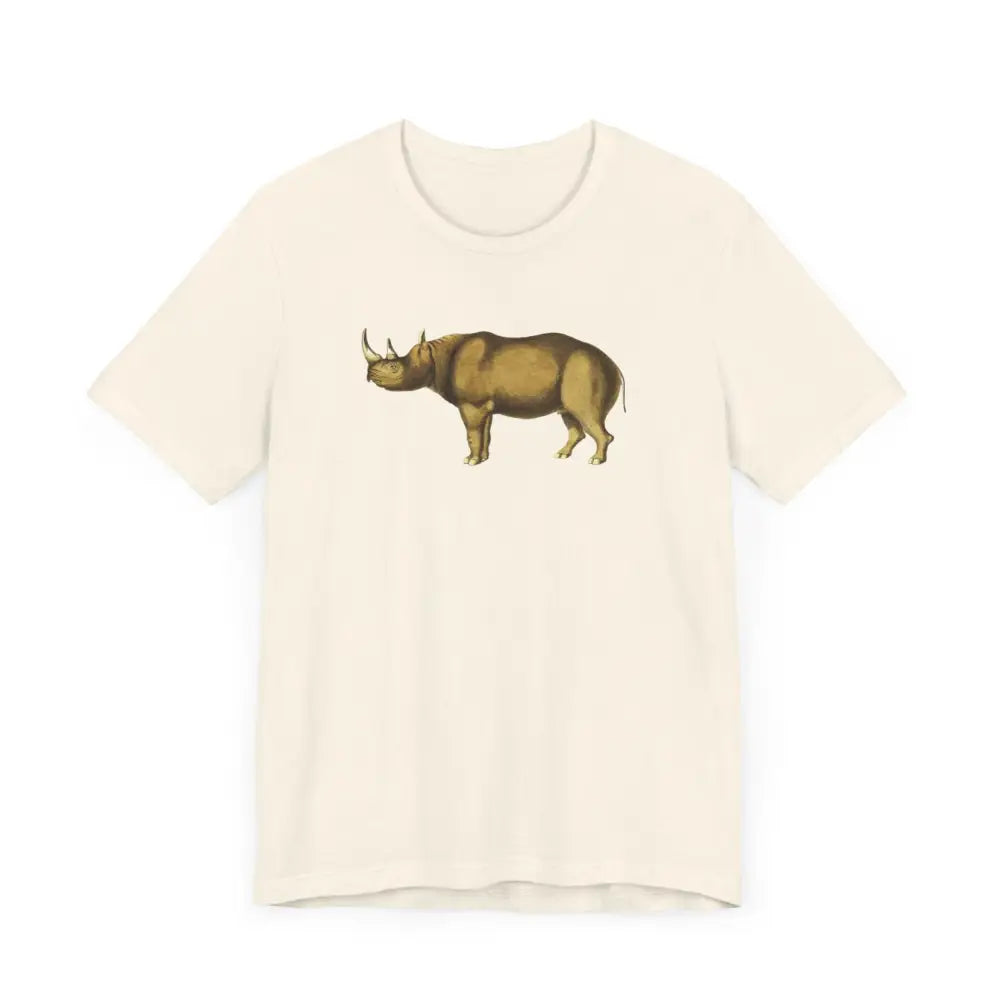 Southern Black Rhinoceros graphic on cream short-sleeve tee