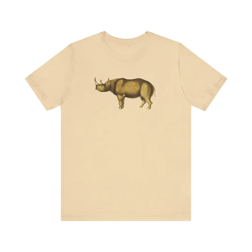 Southern black rhinoceros graphic on light t-shirt