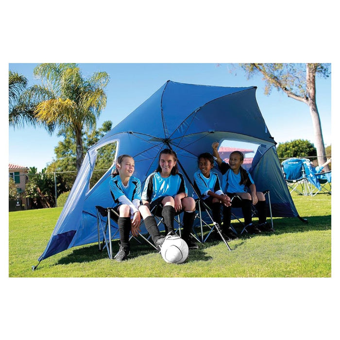 Sports brella Sport-Brella Super-Brella SPF 50+ Sun and Rain Canopy Umbrella (8-Foot, Blue)