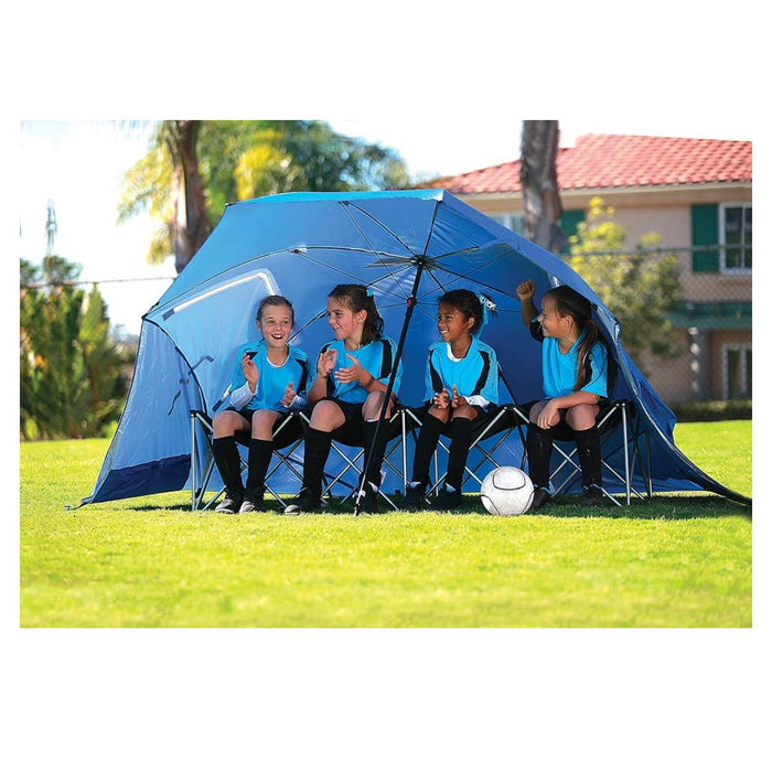 Sports brella Sport-Brella Super-Brella SPF 50+ Sun and Rain Canopy Umbrella (8-Foot, Blue)