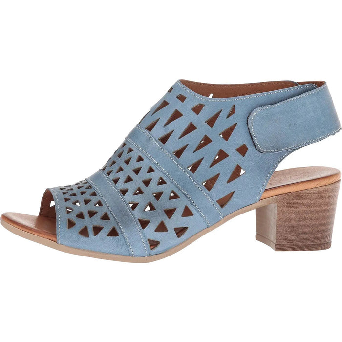 Spring Step Blue / 9.5 Spring Step Dorotha Block Heel Sandal - Size 9.5, Stylish Comfort