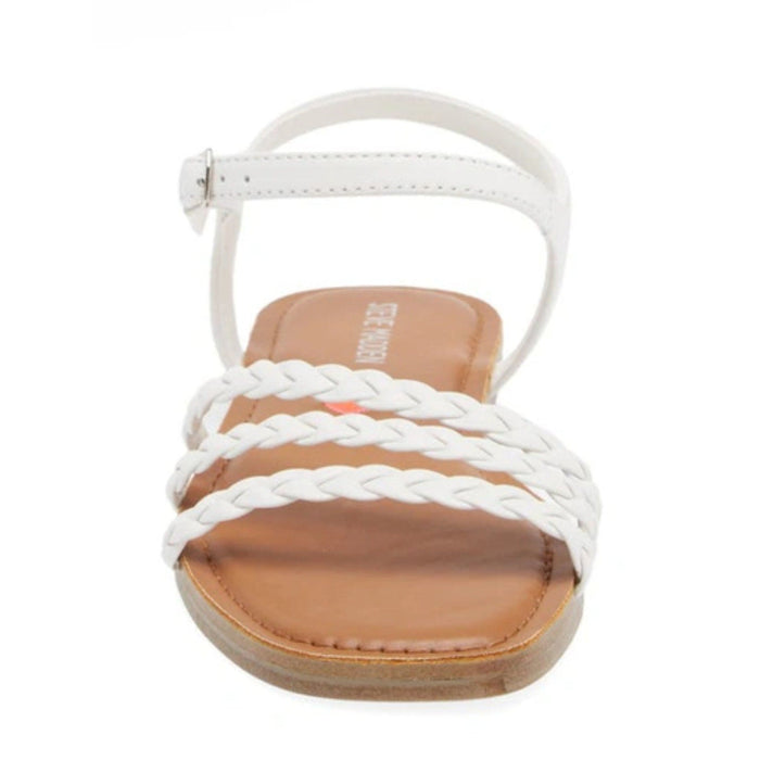 Sreve Madden 13 / White / Leather Steve Madden Kids JGEORGIA Flat Sandal, Black Leather, 13 US MSRP $49