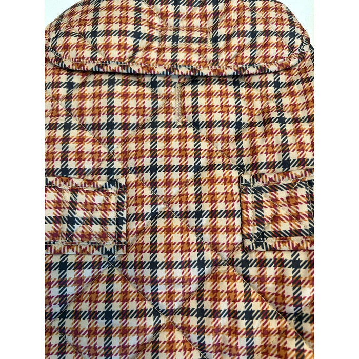 St. John’s bark Small / Tan St. Johns Bark Tan Plaid Dog Vest * Stylish Cold Weather Attire Pet Clothes SZ S