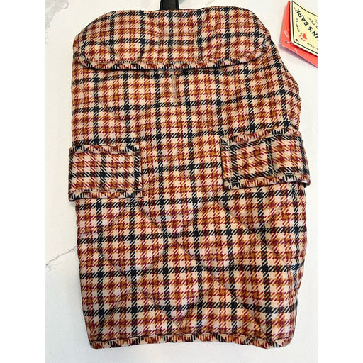 St. John’s bark Small / Tan St. Johns Bark Tan Plaid Dog Vest * Stylish Cold Weather Attire Pet Clothes SZ S