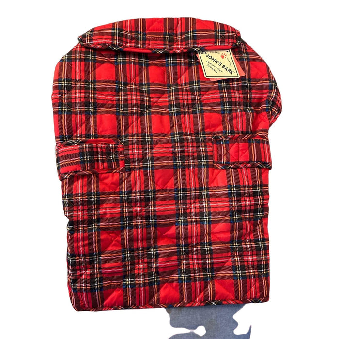 St. John’s bark St. Johns Bark Red Plaid Dog Vest * Stylish Cold Weather Attire Pet Clothes SZ L