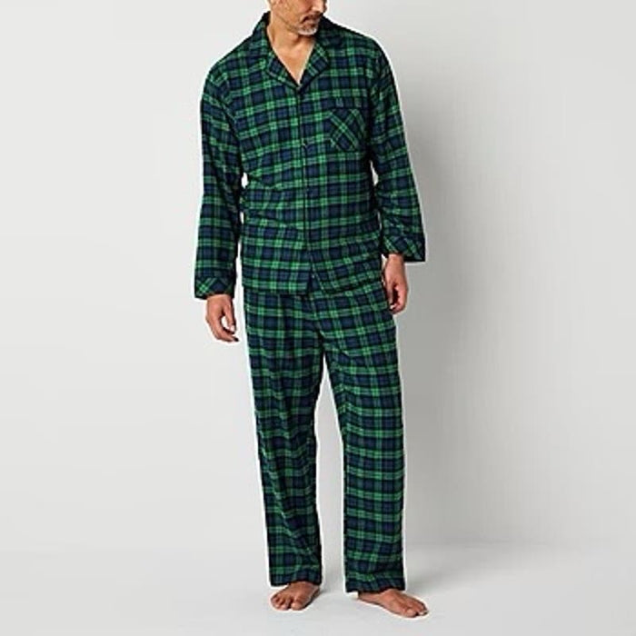 St. John's Bay XL / Gray St. John's Bay Men's Long Sleeve Plaid Pajama Set, Size XL * m505