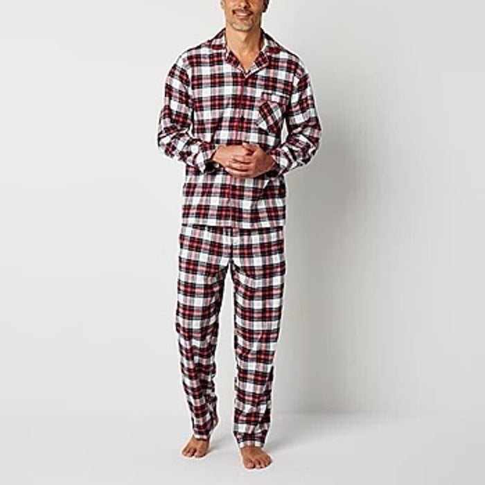 St. John's Bay XL / Gray St. John's Bay Men's Long Sleeve Plaid Pajama Set, Size XL * m505