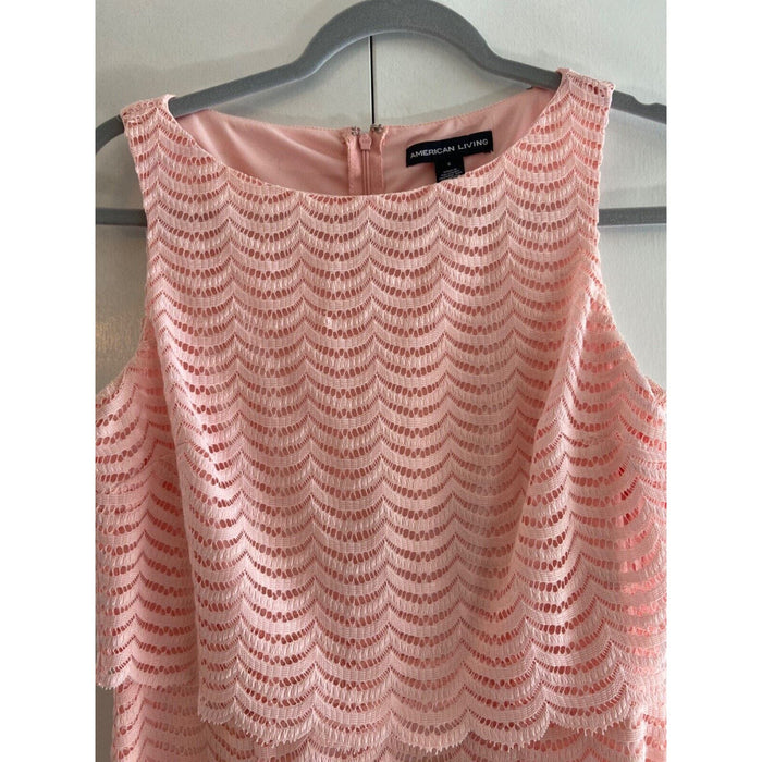 American Living Scalloped Pink Summer Dress Sz 6 Worn Once *Excellent Cond. WD07