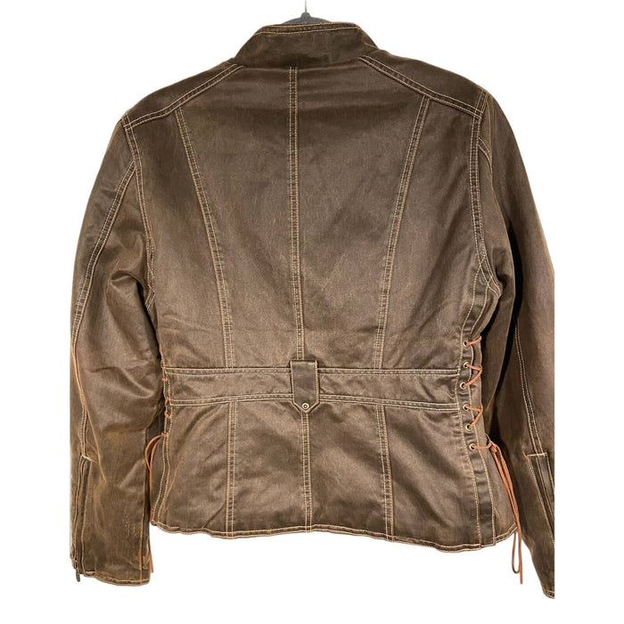 Hard Rock Cafe Myrtle Beach Distressed Faux Leather Jacket * Size L -w2005